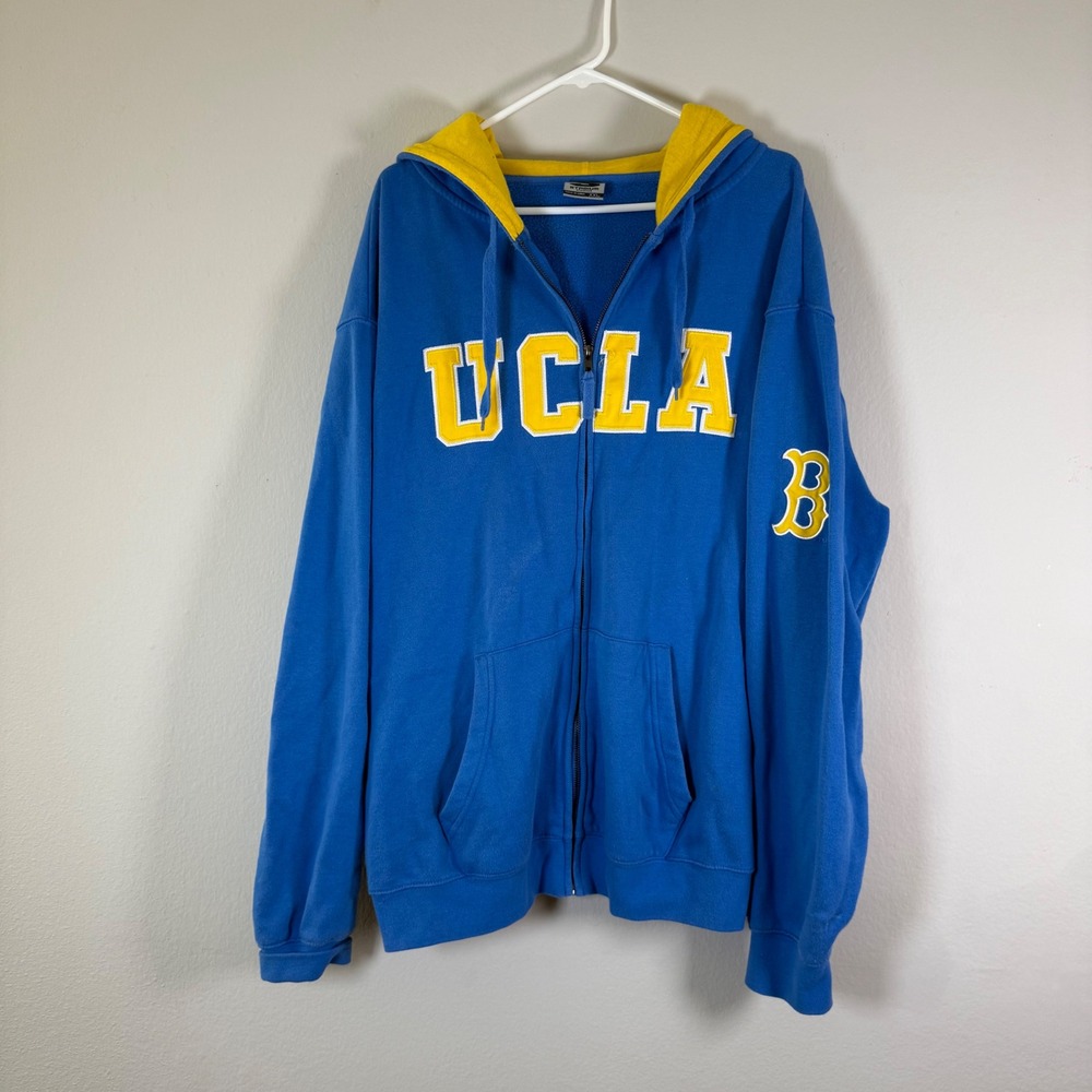 Stadium Athletics UCLA Bruins Full Zip Hoodie Sweatshirt Mens XXL Blue Yellow